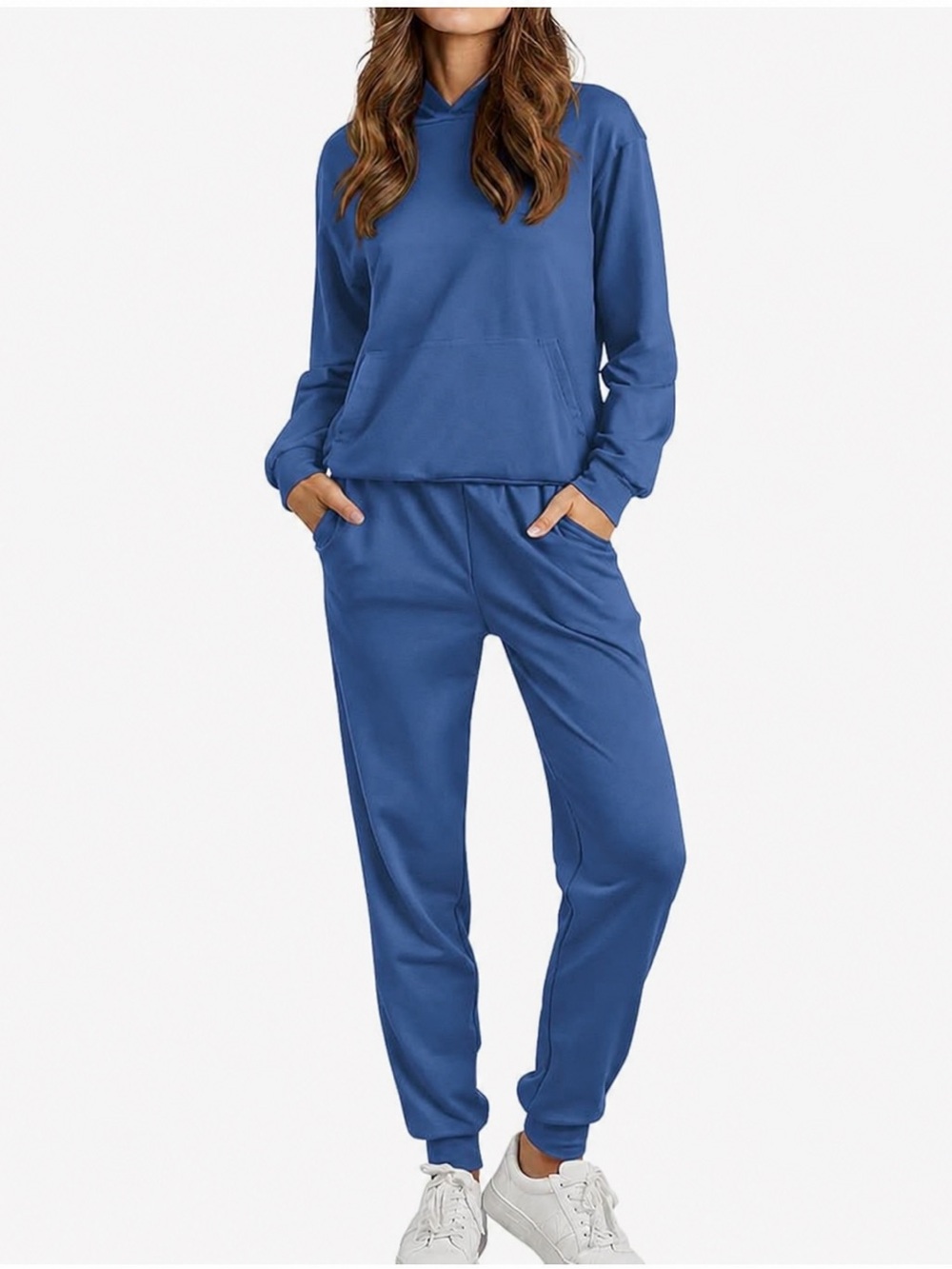 Blue Matching Lounge Set Women’s XL Two Piece Sweat Set Joggers Pullover Outfit